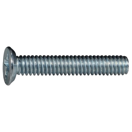 #8-32 X 1 In Phillips Flat Machine Screw, Zinc Plated Steel, 15 PK